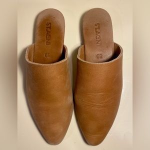 St. Agni Leather Slides. Size 39 IT or size 9 US Women